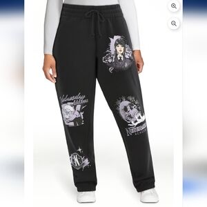 Wednesday Addams Nevermore Black Graphic Jogger Pants